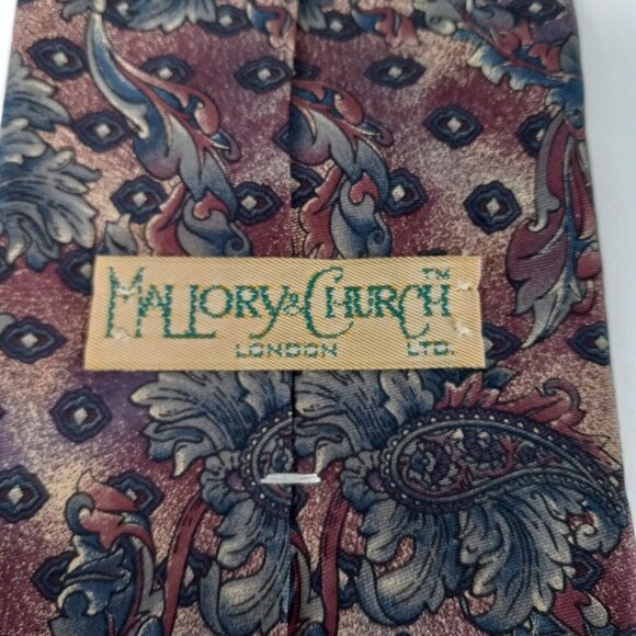 Mallory & Church Men's Necktie 57" L x 3 7/8" W All Silk Paisley Made in USA GUC - Picture 1 of 7